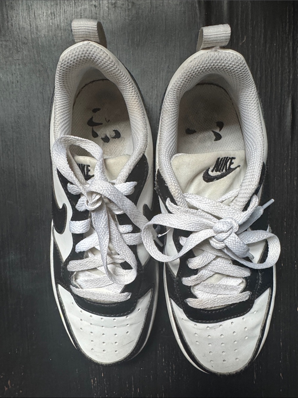 Nike Kids Black and White Low-Top Sneakers